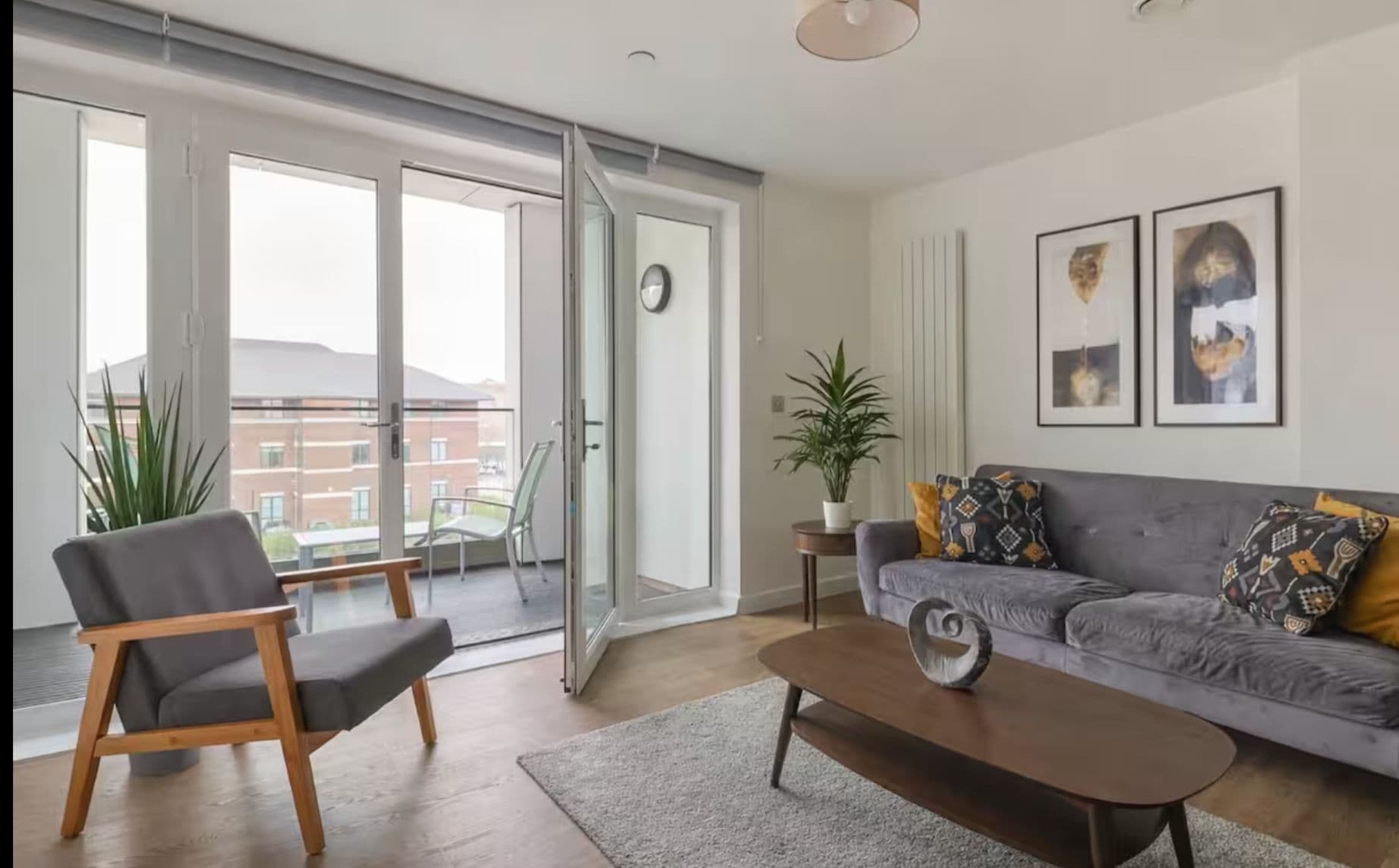 Bright modern lounge with private balcony and plenty of natural light